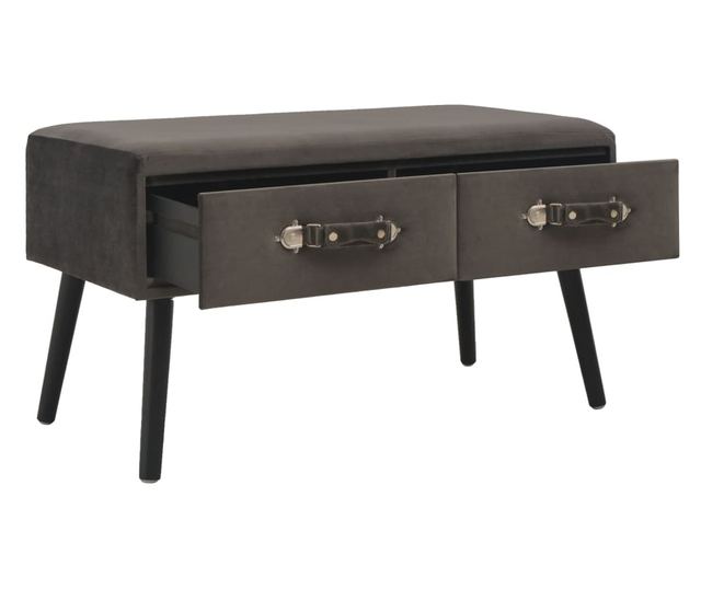 Stolić za kavu, siva, 80 x 40 x 46 cm, baršun