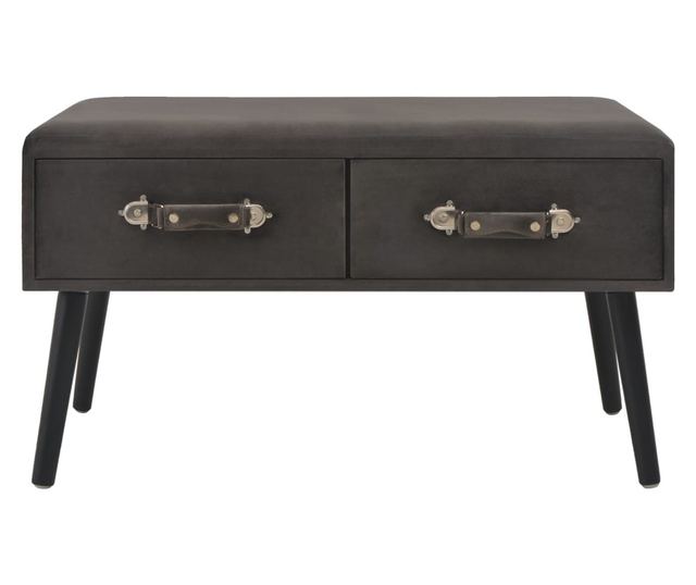 Stolić za kavu, siva, 80 x 40 x 46 cm, baršun