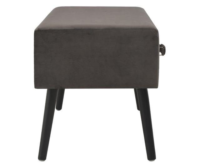 Stolić za kavu, siva, 80 x 40 x 46 cm, baršun