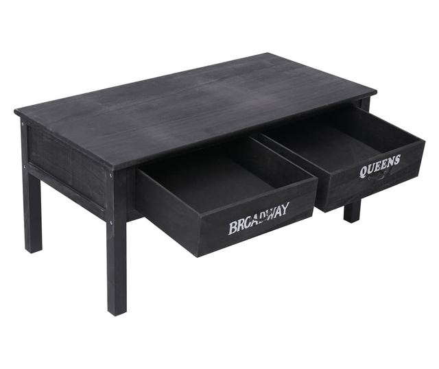 Stolić za kavu, crni, 100 x 50 x 45 cm, drvo