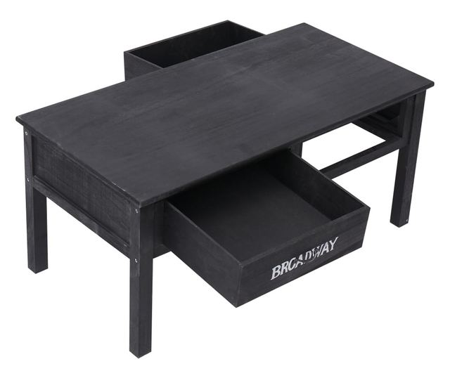 Stolić za kavu, crni, 100 x 50 x 45 cm, drvo