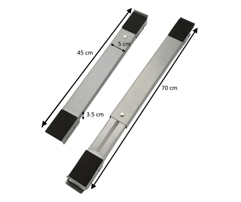 Suport mobil extensibil Zilan ZLN4767 Negru cu roti si anti derapant - 4