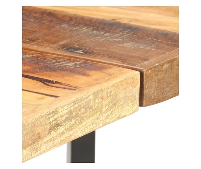 Мебели за бар комплект 7 части Рециклирано масивно дърво и естествена кожа