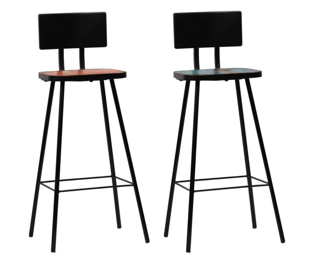 Barski stoli, 2 kosa, masiven predelan les