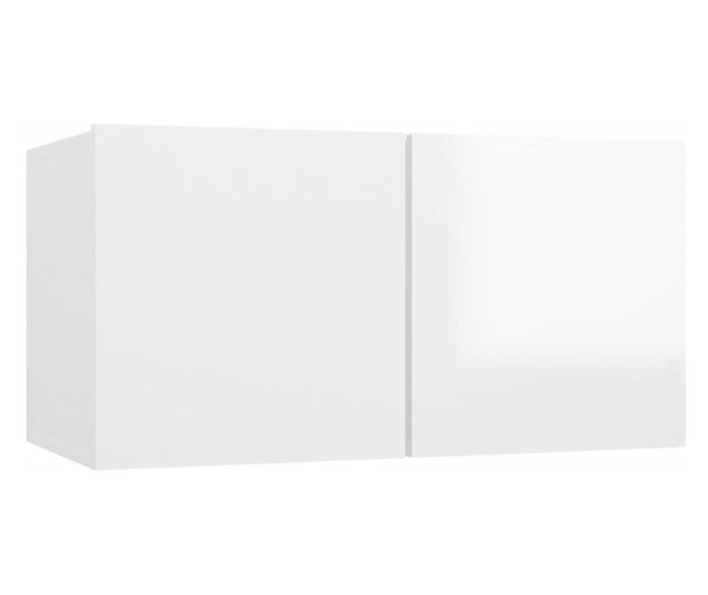 Set TV ormarića, 4 dijela, bijela visokog sjaja, PAL