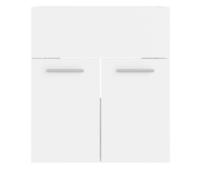 Set mobilier de baie, alb, PAL