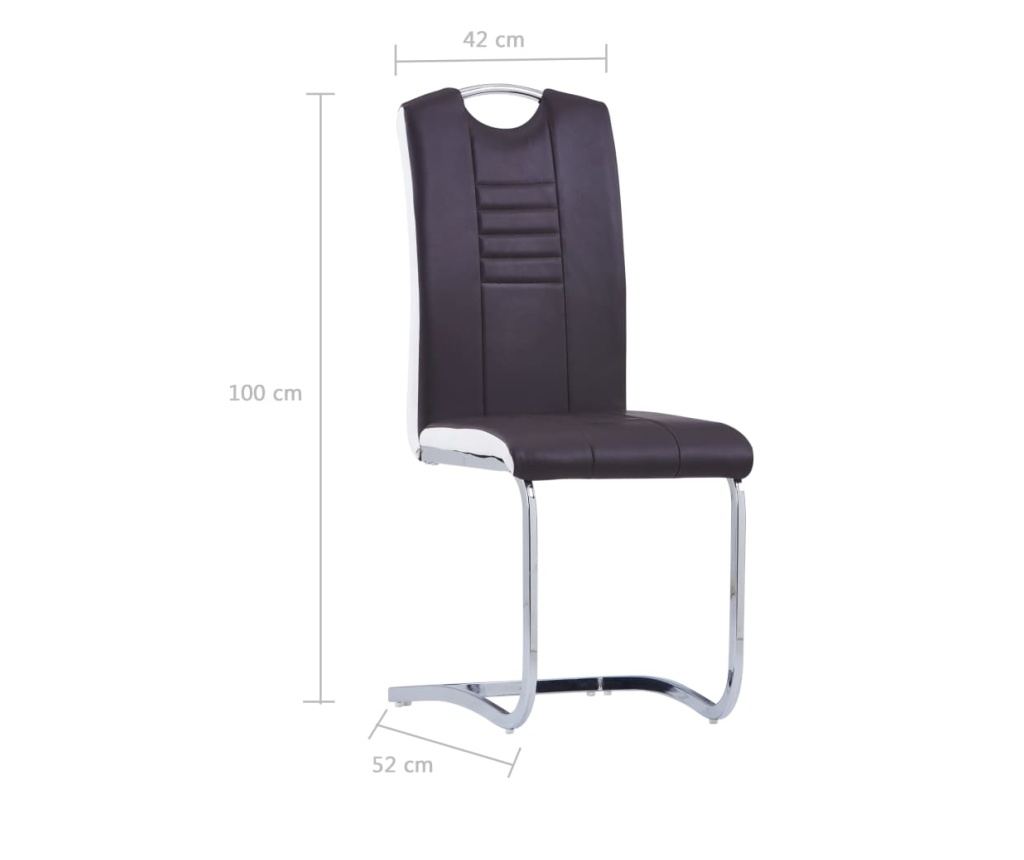 Set kuhinjskog namještaja, 7 dijelova, smeđa, umjetna koža - 10