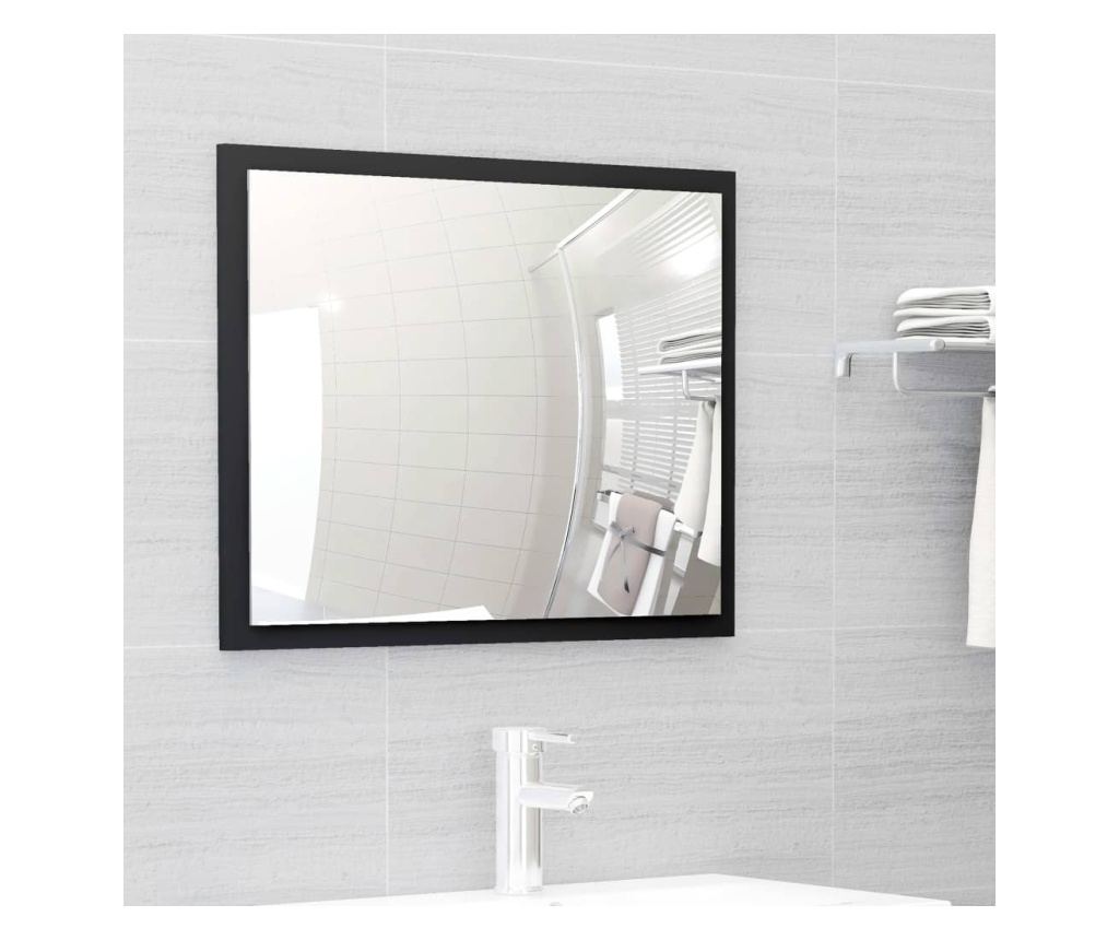 Комплект мебели за баня, 2 броя, черен, ПДЧ - 6