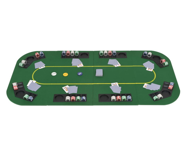 Сгъваем покер плот за маса за 8 играчи, правоъгълен, зелен