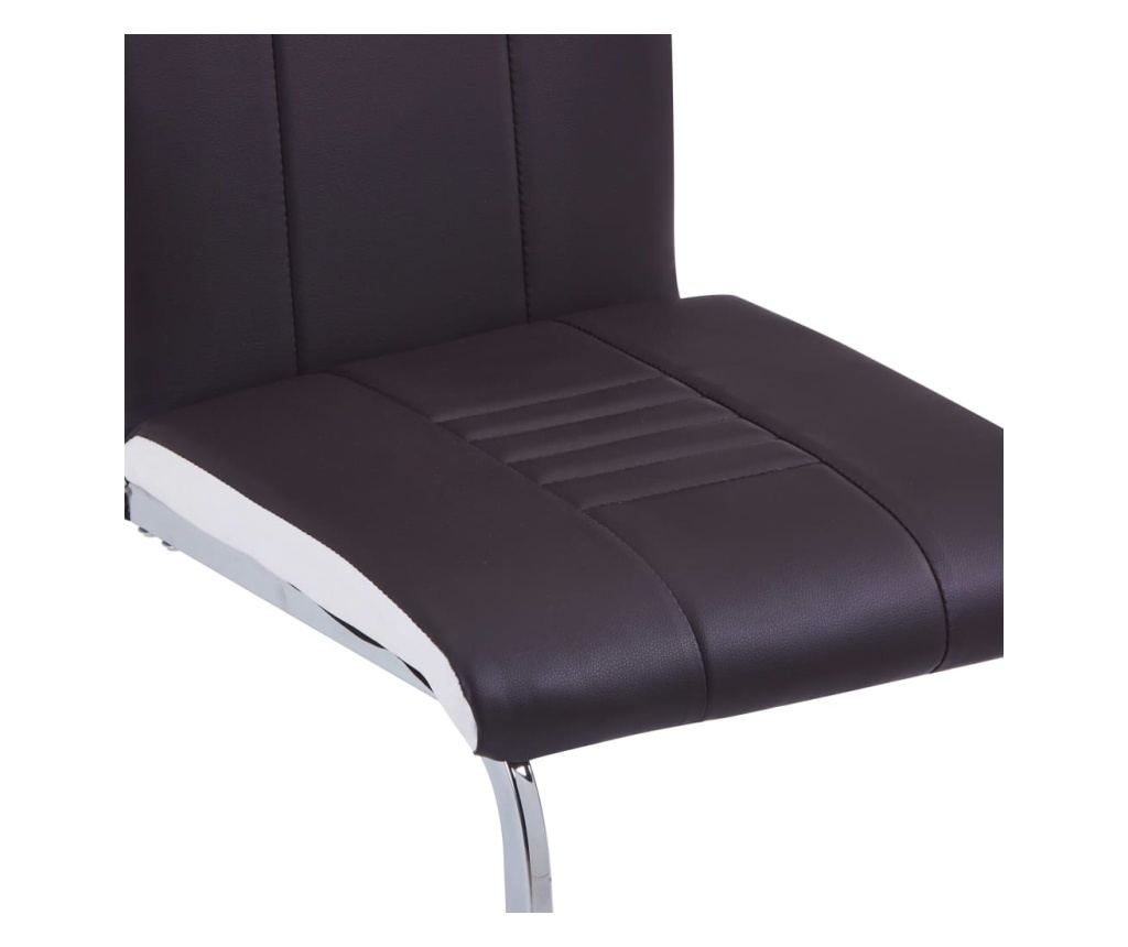 Set kuhinjskog namještaja, 7 dijelova, smeđa, umjetna koža - 9