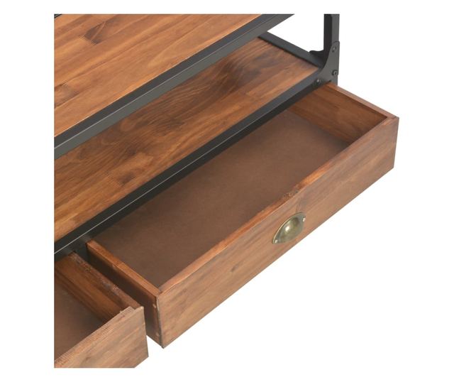 TV komoda s 2 ladice, 120 x 30 x 40 cm, masivno drvo bora