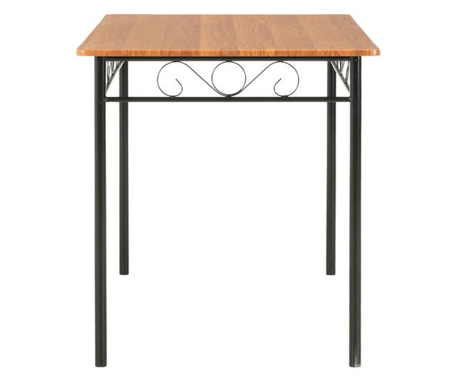 Set kuhinjskog namještaja, 7 dijelova, smeđa, MDF i čelik