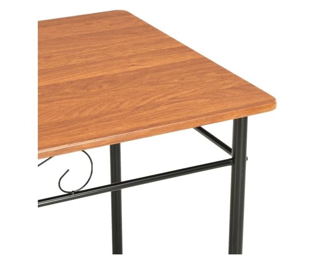 Set kuhinjskog namještaja, 7 dijelova, smeđa, MDF i čelik