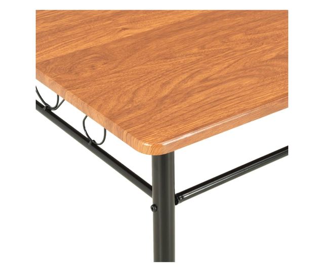 Set kuhinjskog namještaja, 7 dijelova, smeđa, MDF i čelik