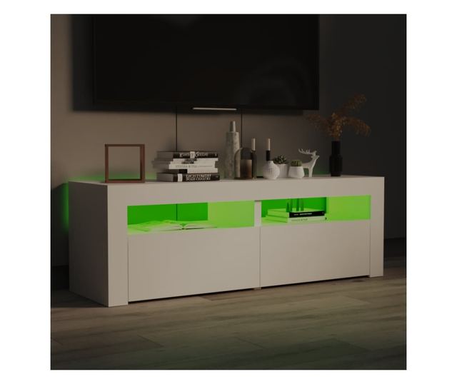 TV ormarić s LED svjetlima bijeli 120 x 35 x 40 cm