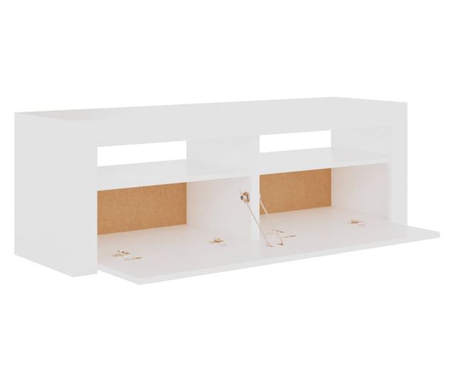 TV ormarić s LED svjetlima bijeli 120 x 35 x 40 cm