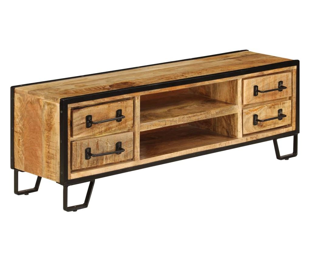 Comodă TV cu sertare, 120 x 30 x 40 cm, lemn masiv de mango - 5