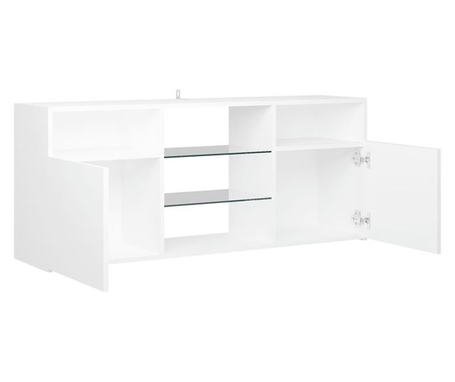 TV ormarić s LED svjetlima bijeli 120 x 30 x 50 cm