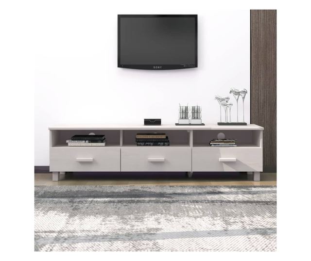 TV ormarić HAMAR bijeli 158 x 40 x 40 cm od masivne borovine