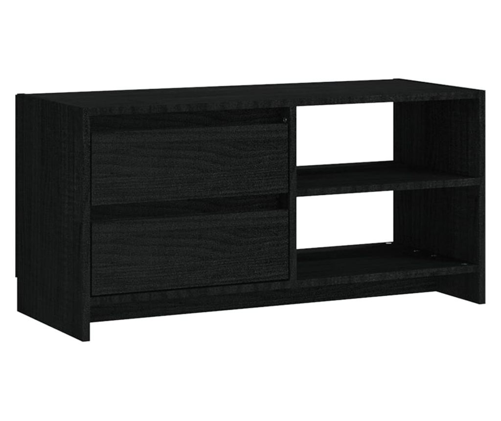 TV ormarić crni 80 x 31 x 39 cm od masivne borovine - 3