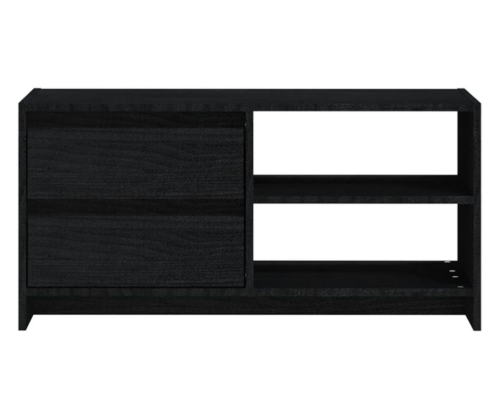 TV ormarić crni 80 x 31 x 39 cm od masivne borovine - 18