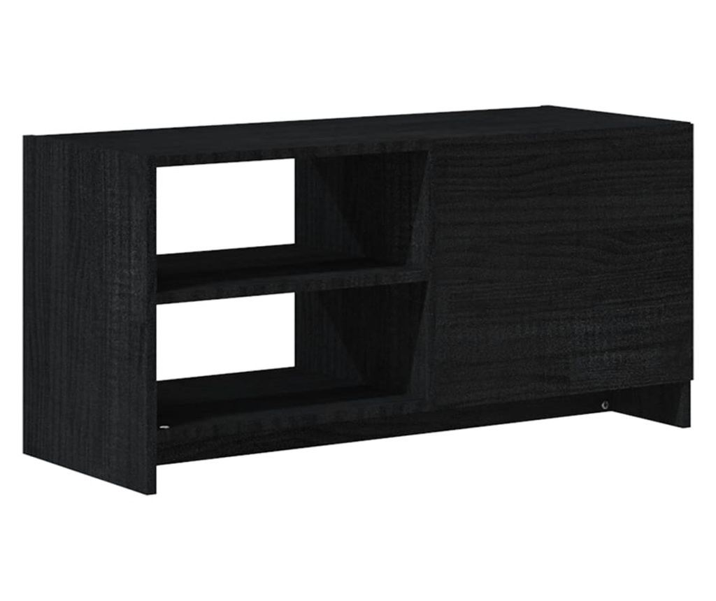 TV ormarić crni 80 x 31 x 39 cm od masivne borovine - 26