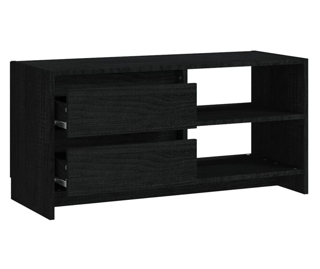 TV ormarić crni 80 x 31 x 39 cm od masivne borovine - 29