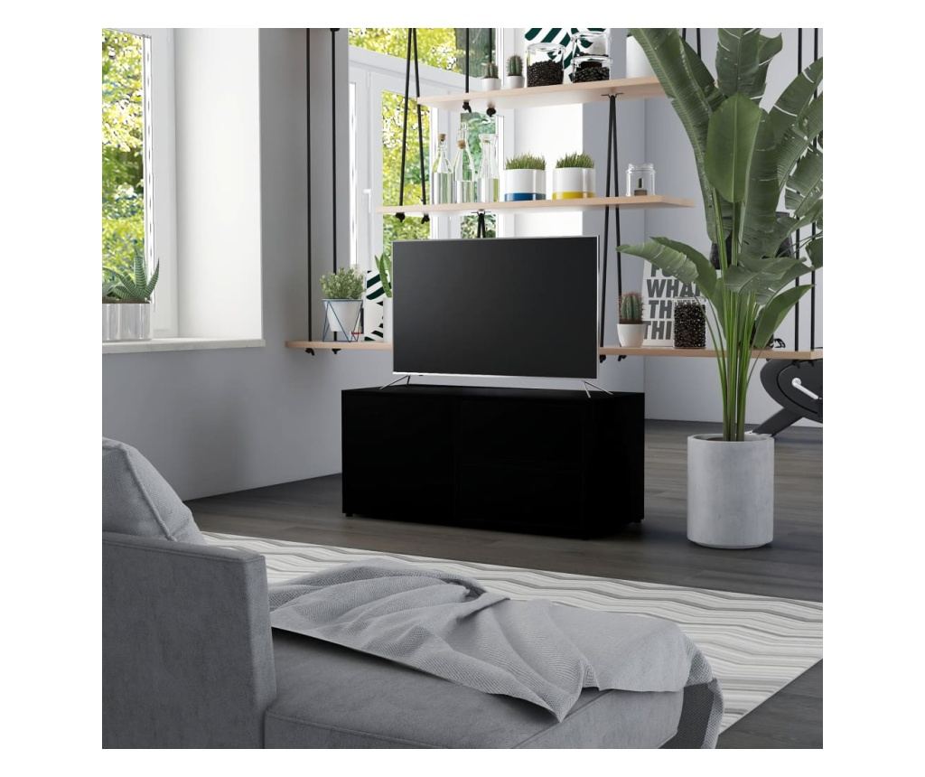 TV ormarić crni 80 x 34 x 36 cm od iverice - 5