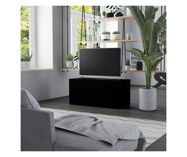 TV ormarić crni 80 x 34 x 36 cm od iverice
