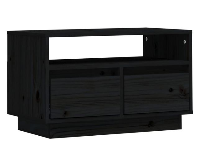 TV ormarić crni 60 x 35 x 37 cm od masivne borovine