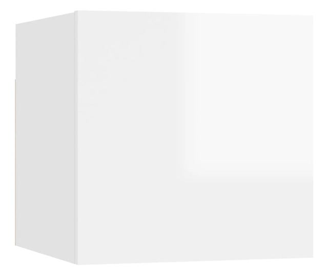 Set TV ormarića, 8 komada, bijeli visoki sjaj, MDF