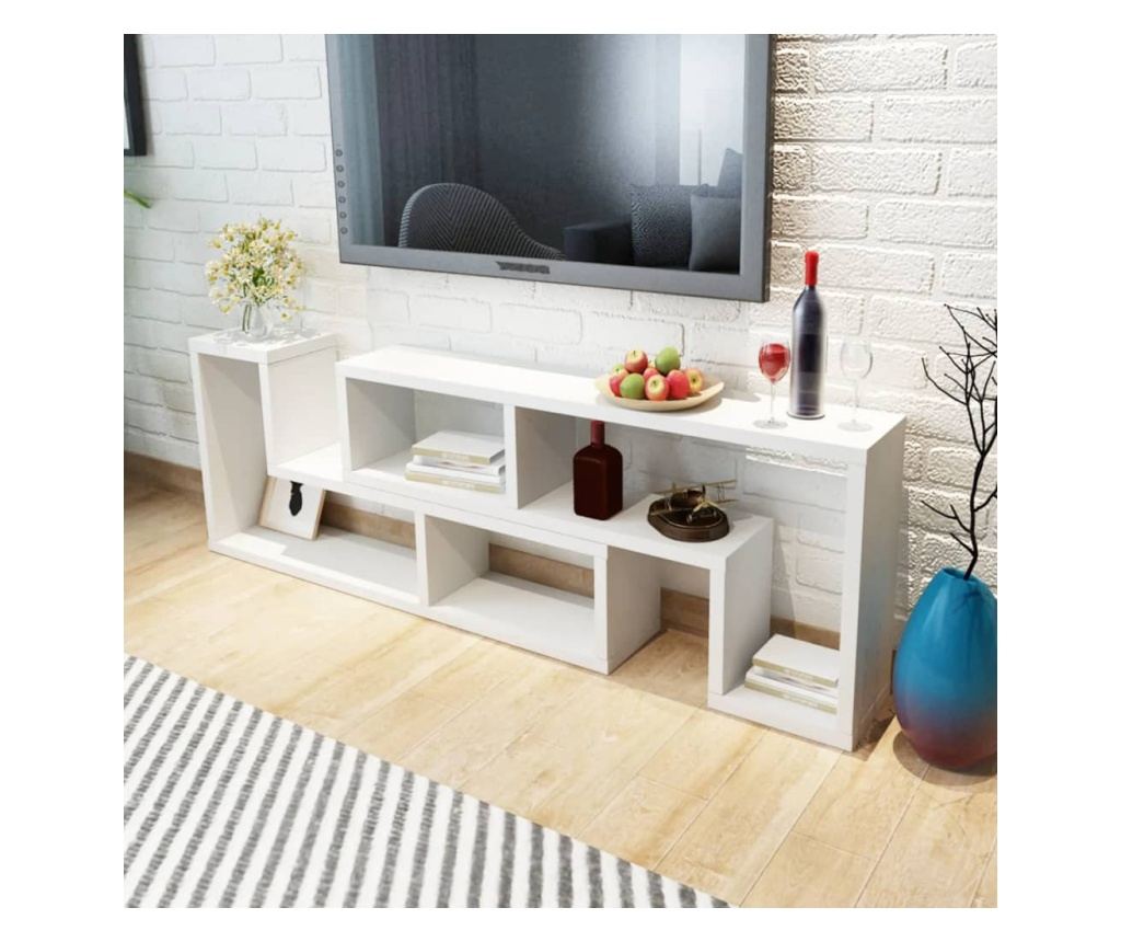 VidaXL Dvostruki TV kabinet L-oblik bijeli - 4