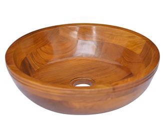 vidaXLL Мивка, тиково дърво масив, Φ40x10 см