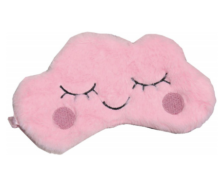 Masca pentru dormit sau calatorie, cu gel detasabil, Pufo Norisorul Magic, 20 cm, roz
