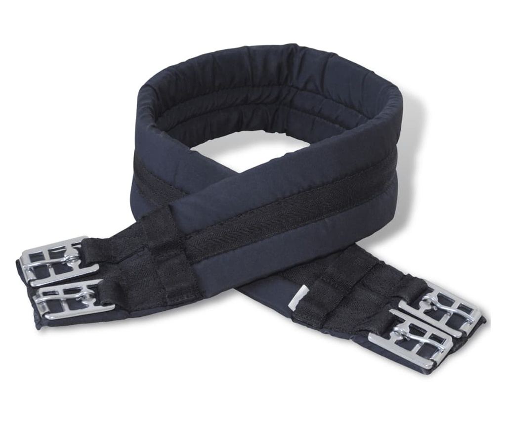 Jahalno Sedlo Set 17,5" Pravo Usnje Črne Barve 18 cm 5-v-1 - 8