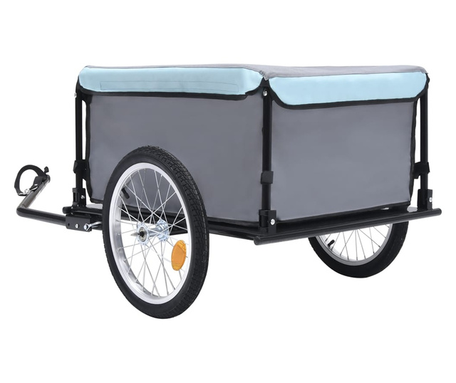 Przyczepa rowerowa, transportowa, czarno-niebieska, 65 kg