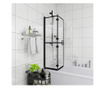 fekete ESG zuhanykabin összecsukható ajtóval 80 x 140 cm