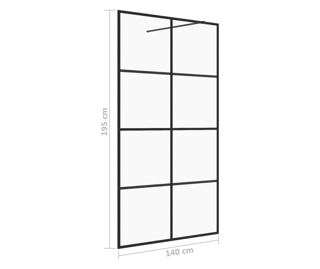 Стена за душ с прозрачно ESG стъкло, 140x195 см - 7