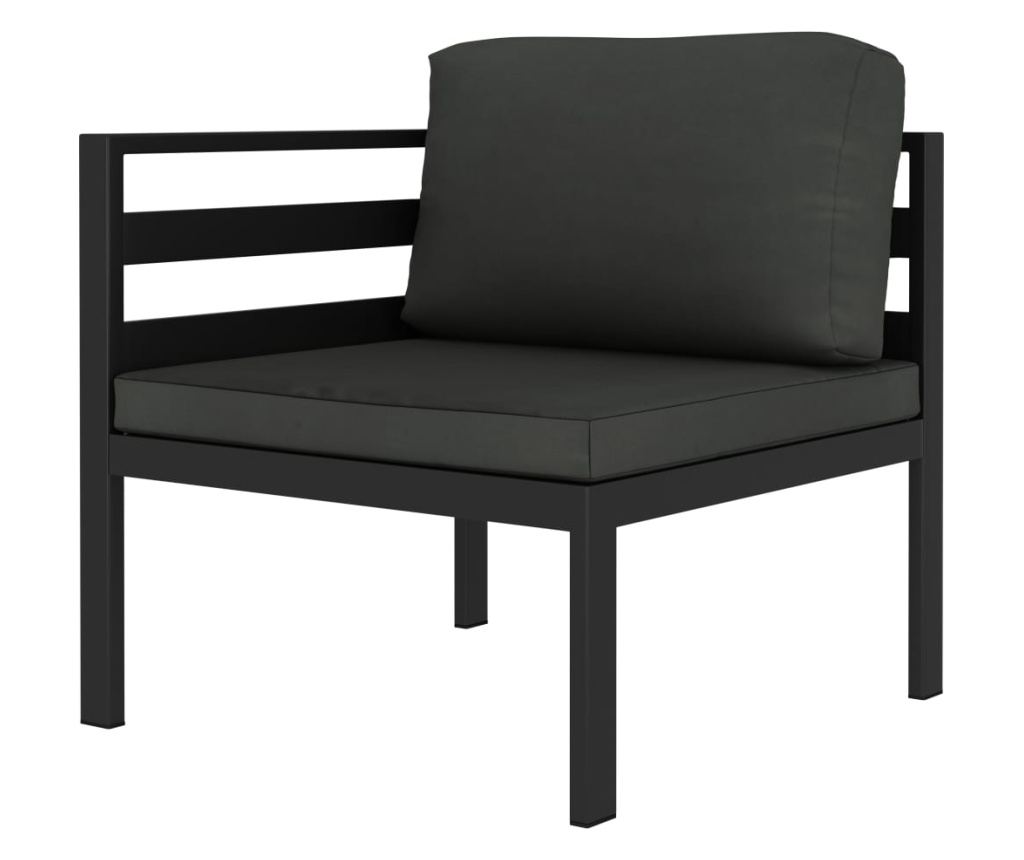 Vrtna garnitura s jastucima, 4 komada, antracit, aluminij - 2