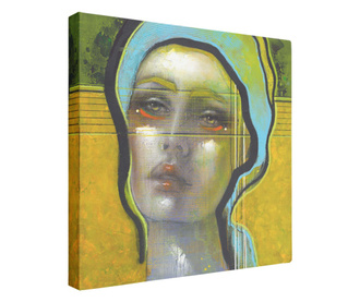 Tablou canvas, modern, abstract, portretmulticolor, pentru living,  60x60 cm