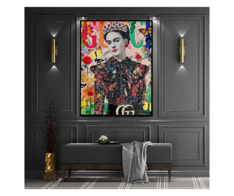 Tablou canvas, frida kahlo, gucci, elegant, sufragerie,  70x70 cm