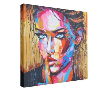 Tablou canvas, abstract, portret, multicolor, pentru living,
