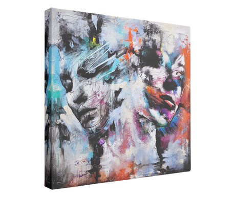 Tablou canvas, abstract, 2 femei, multicolor, pentru dormitor,