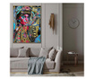 Tablou canvas, abstract, portret femeie senzuala, multicolor, pentru dormitor, living, hol  70x70 cm