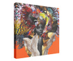Tablou canvas, modern, portret fata, deosedit, multicolor pentru living  60x60 cm