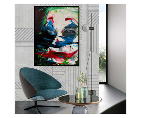 Tablou canvas modern,portret abstract jocker pentru living, hol  70x70 cm