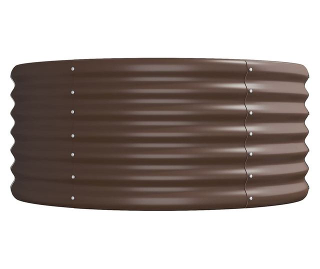 Кафяв градински сандък 620x80x36 см прахово боядисана стомана