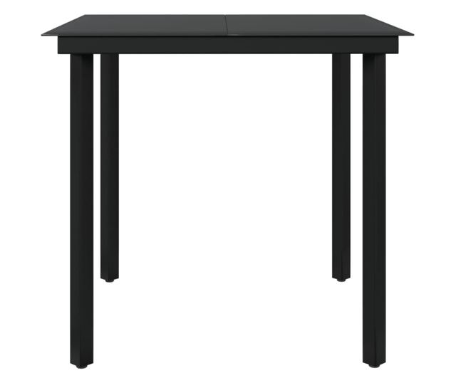 Set mobilier de gradina, cu perne, 5 piese, gri si negru