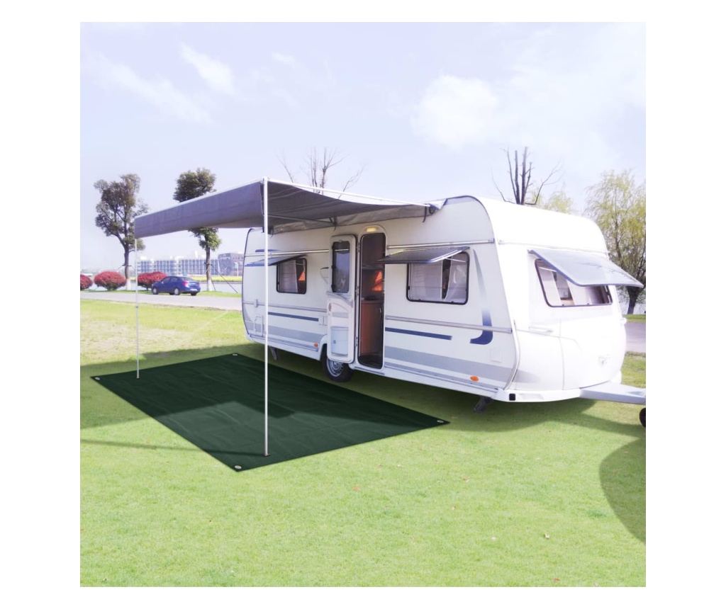 Preproga za šotor 250x550 cm temno zelena HDPE - 3