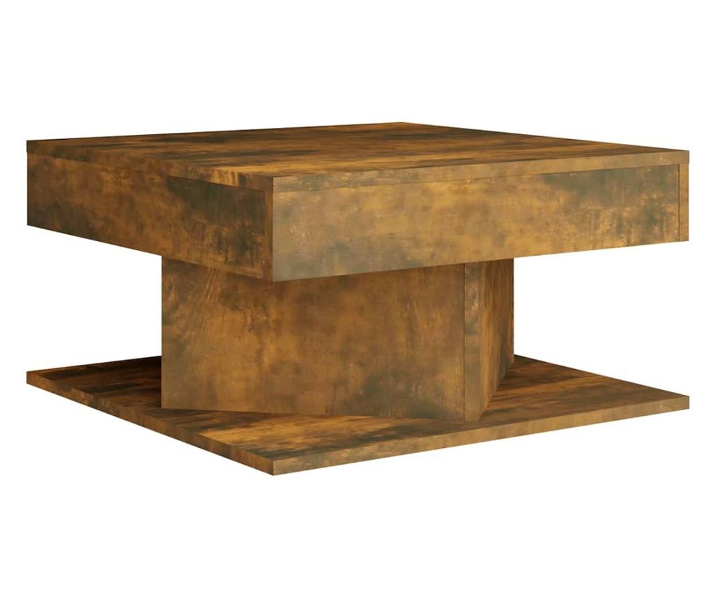 Klubska mizica dimljeni hrast 57x57x30 cm konstruiran les - 2